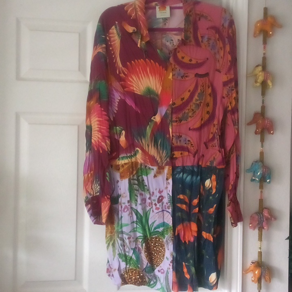 FARM RIO Tropical Print Tunic/Mini Dress - Picture 4 of 7